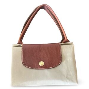 Long Champ Tan Nylon Tote Travel Shopping Foldable bag